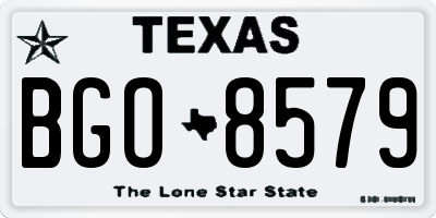 TX license plate BGO8579
