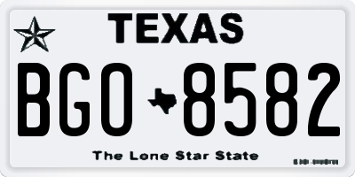 TX license plate BGO8582