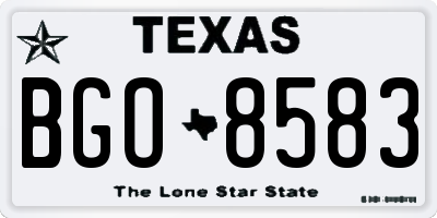 TX license plate BGO8583