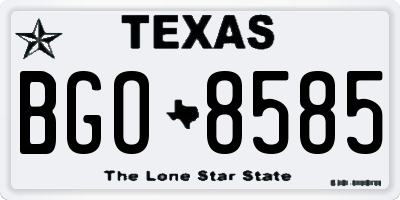 TX license plate BGO8585