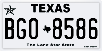 TX license plate BGO8586