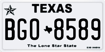 TX license plate BGO8589