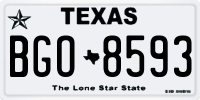 TX license plate BGO8593