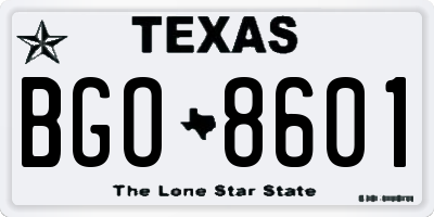 TX license plate BGO8601