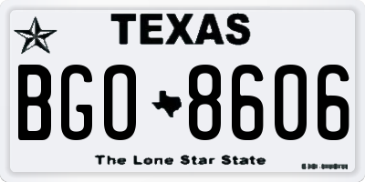 TX license plate BGO8606