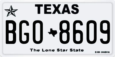 TX license plate BGO8609