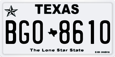 TX license plate BGO8610