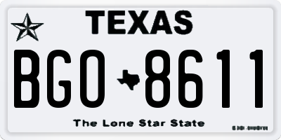 TX license plate BGO8611