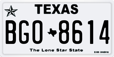 TX license plate BGO8614