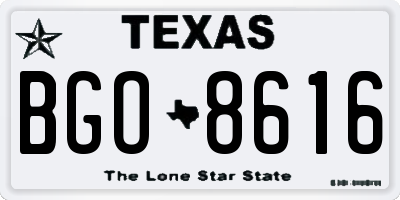TX license plate BGO8616
