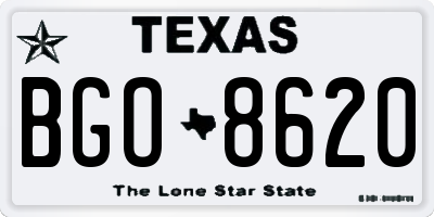 TX license plate BGO8620