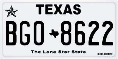 TX license plate BGO8622