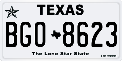 TX license plate BGO8623