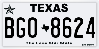 TX license plate BGO8624
