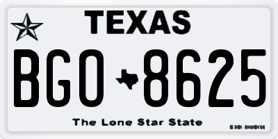 TX license plate BGO8625