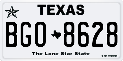 TX license plate BGO8628