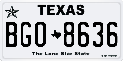 TX license plate BGO8636
