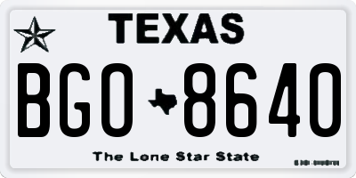 TX license plate BGO8640