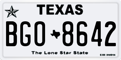 TX license plate BGO8642