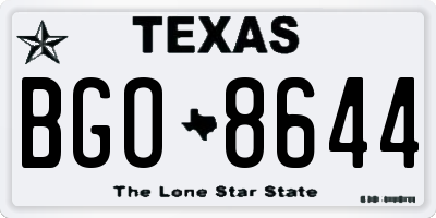 TX license plate BGO8644