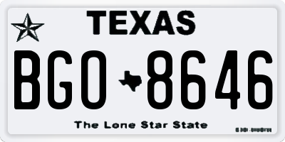 TX license plate BGO8646