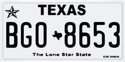 TX license plate BGO8653