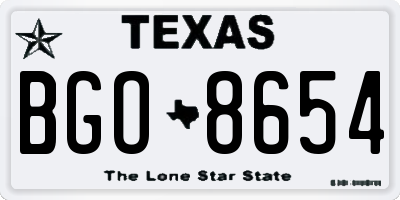 TX license plate BGO8654