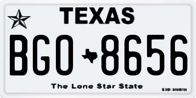 TX license plate BGO8656