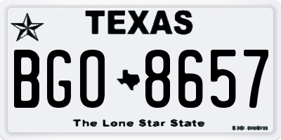 TX license plate BGO8657