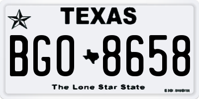 TX license plate BGO8658