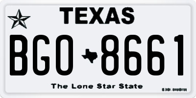 TX license plate BGO8661