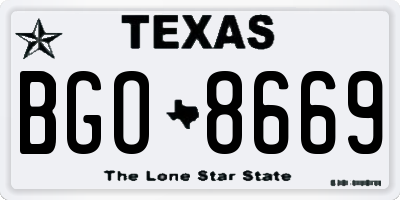 TX license plate BGO8669