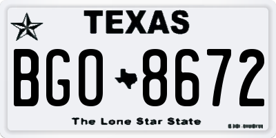TX license plate BGO8672