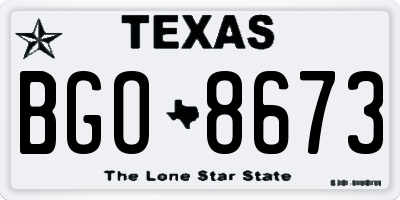 TX license plate BGO8673