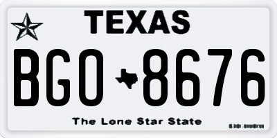 TX license plate BGO8676