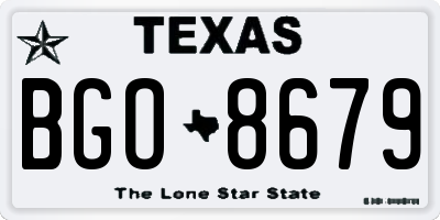 TX license plate BGO8679