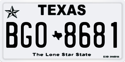 TX license plate BGO8681