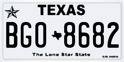 TX license plate BGO8682
