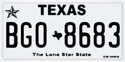 TX license plate BGO8683