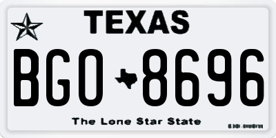 TX license plate BGO8696