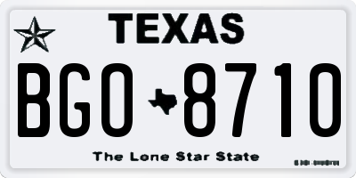 TX license plate BGO8710