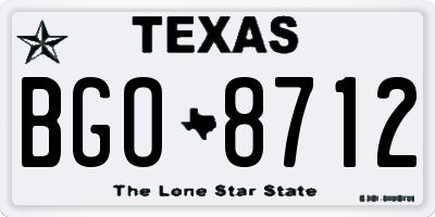 TX license plate BGO8712