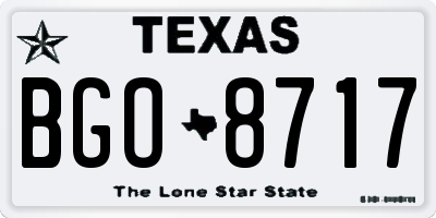 TX license plate BGO8717