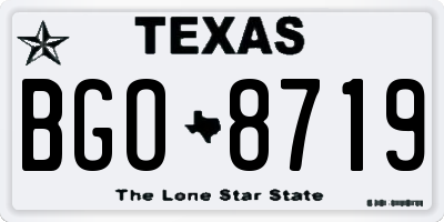 TX license plate BGO8719