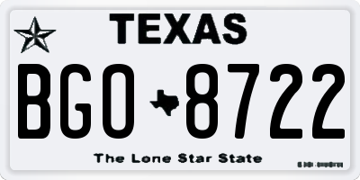 TX license plate BGO8722