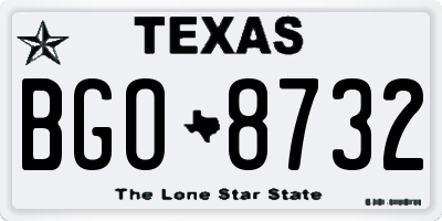 TX license plate BGO8732