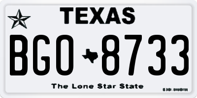 TX license plate BGO8733