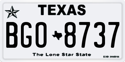 TX license plate BGO8737