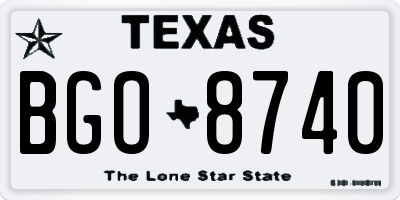 TX license plate BGO8740