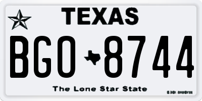 TX license plate BGO8744